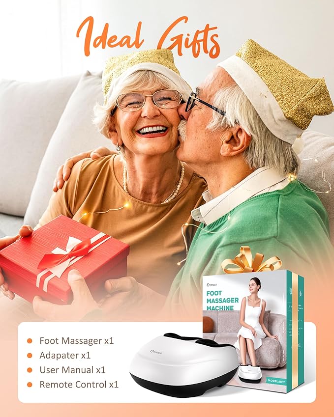 Shiatsu Foot Massager Machine with Heat &amp Remote 2026 Upgraded Deep Kneading Feet Massager for Plantar Fasciitis &amp Neuropathy 3 Heat Levels Multi-Mode Massage Auto-Off Timers Gifts for Wo