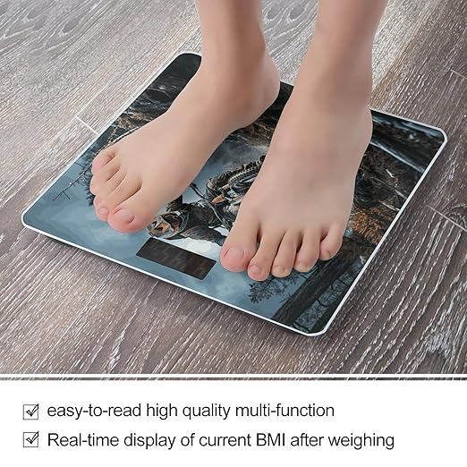 Mountain Bike Tournament Bathroom Scale Ultra-Bright Liquid Crystal Screen Weight Scale Accurate Bathroom Body Scales for Body Weight Bathroom Pet Home Bedroom Gift-Giving
