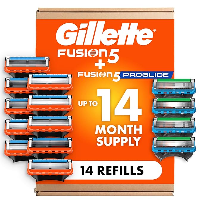 Gillette Fusion5 ProGlide Razor Refills for Men 10 Count + Fusion5 ProGlide Shield Refills 4 Count 14 Total Blade Refills