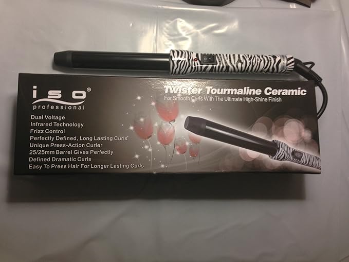 ISO Beauty Zebra Twister Curling Iron - 19mm