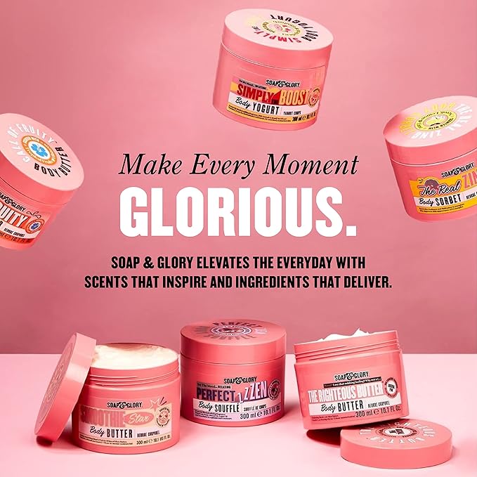 Soap &amp Glory The Real Zing Radiance Boosting Body Wash - Hydrating Body Wash with AHAs - Citrus Scented Moisturizing Body Wash for a Healthy Glow (500ml)