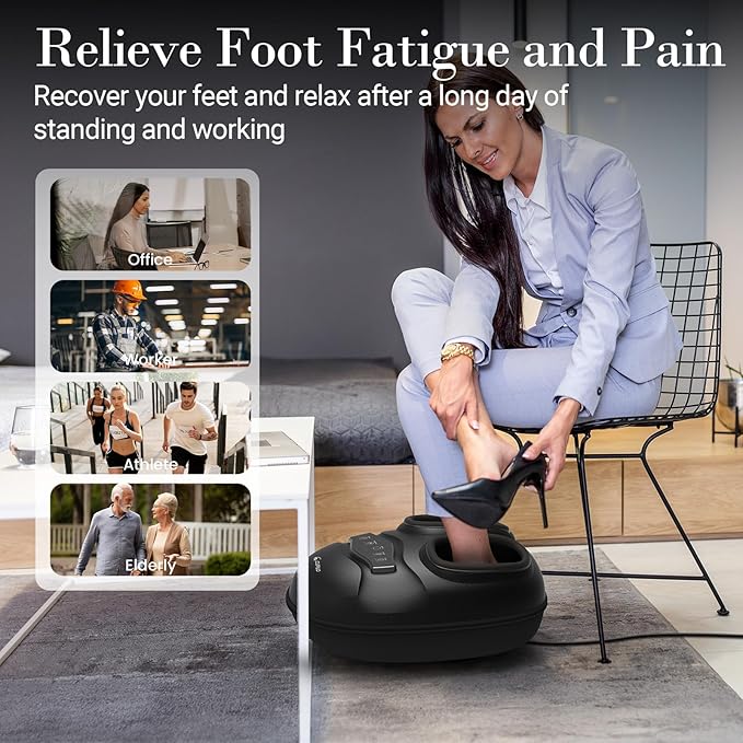 Foot Massager for Neuropathy Pain Relief - [2026 New Version] Deep Kneading Feet Massager with App Control for Plantar Fasciitis Foot Massager with Heat Kneading Gifts for Women Men