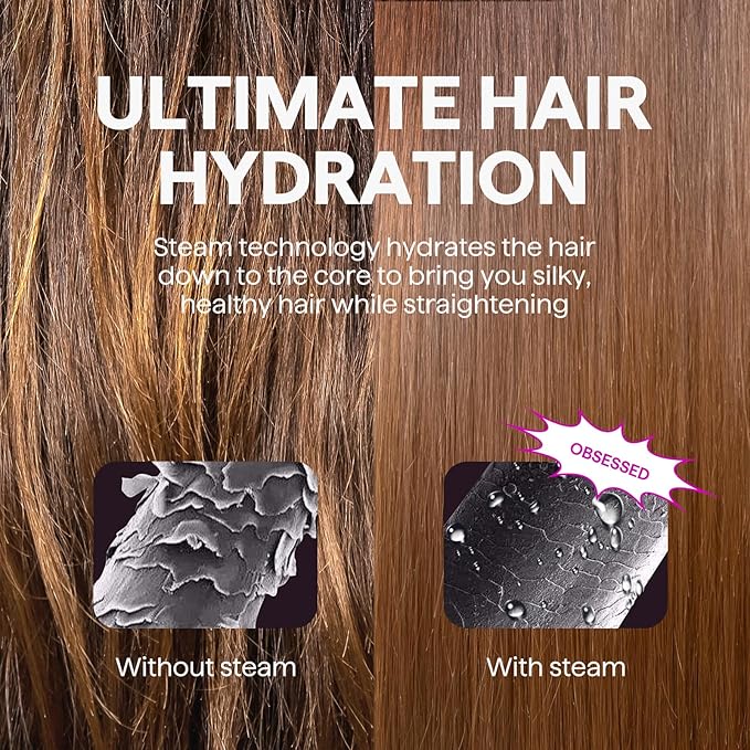 Wavytalk Pro Steam Hair Straightener Brush Steamline Pro 3 in 1 Straightening Brush Steam Reduces Damage Nourishes Hair and Expedites Straightening