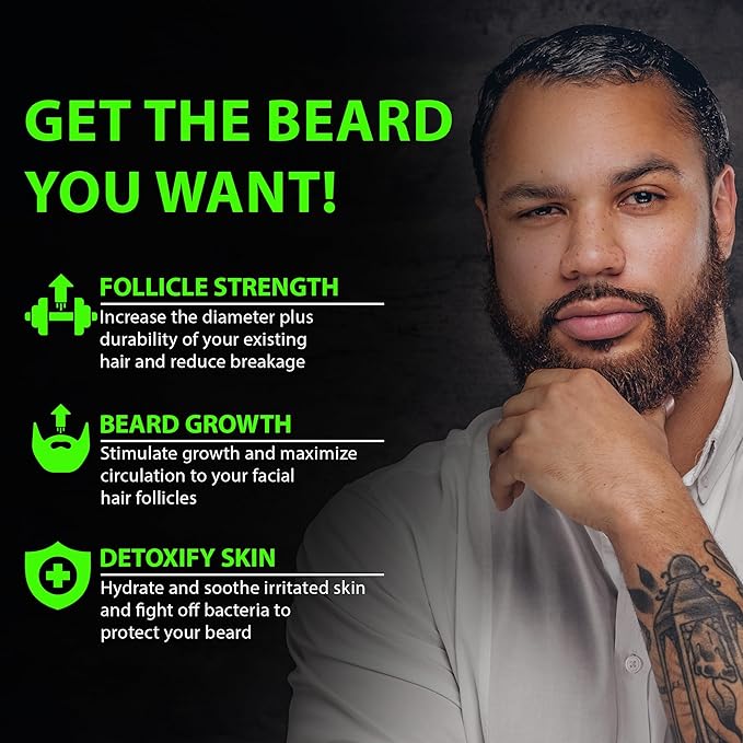 Biotin Beard Balm for Men - 2X Thickening for Beard and Mustache - Organic Mustache Wax with Castor Oil &amp Meadowfoam – Hydrating Facial Hair Growth Balm &amp Leave-In Conditioner (Pack of 2)