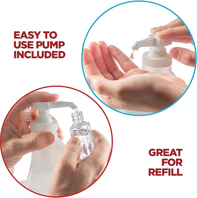 Sanit Moisturizing Hand Sanitizer Gel 70% Alcohol - Kills 99.99% Germs Advanced Formula with Vitamin E and Aloe Vera - Soothing Gel Fresh Scent Made in USA - 1 Gallon with Pump &amp 2oz Refill Bot