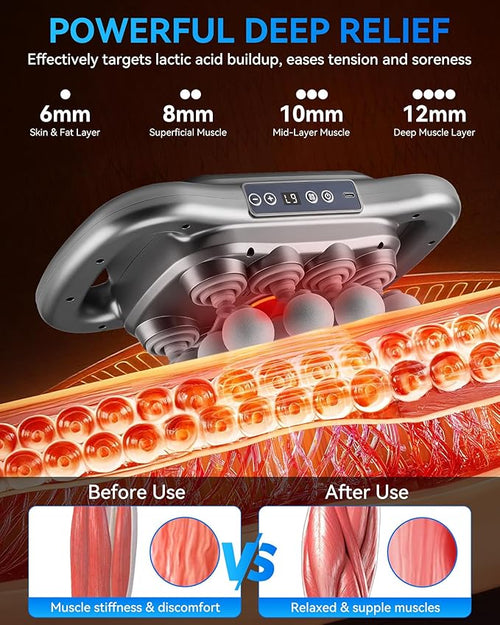 16-Head Massage Gun Set Deep Tissue Percussion Massager with 9 Modes &amp 9 Intensities Handheld Muscle Massager for Muscle Pain Relief in Back Legs Shoulders Foot