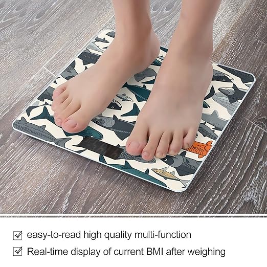 Fish Weight Scale for Body Weight Digital Bathroom Scale High Capacity Accurate Digital Weighing Scales and Easy-to-Read on Backlit LCD Display Scales