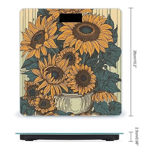 Many Flowers Smart Scale for Body Weight Accurate Bathroom Scale with LED Display Digital Weight Scales Weighing Machine High Precision Scales for Bath Home