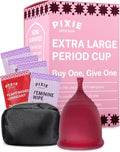 Pixie Cup - Soft Safe Reusable Menstrual Cup - Ranked 1 for The Best Tampon Alternative - 100% Medical-Grade Silicone Period Cup for Feminine Care - Buy One We Give One (XL)
