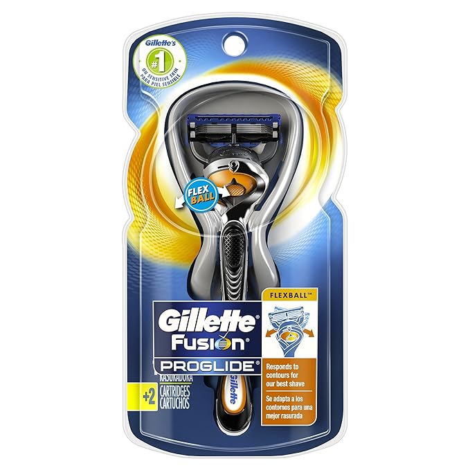 Gillette Fusion ProGlide Men's Razor with Flexball Handle Technology + 2 Razor Blade Refills