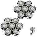 2Pack Fit for SHPAVVER Replacement Heads7 Blade Floating Head Fit for Cyruzi Replacement HeadCompatible with SHPAVVER/Cyruzi Head Shavers for Bald MenMagnetic IPX7 Waterproof Shaver Heads.