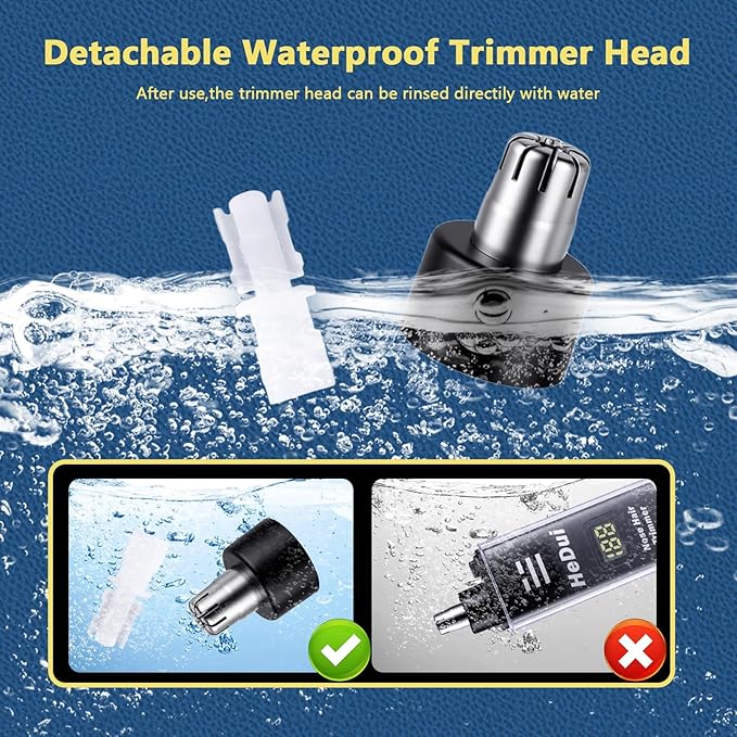 20 Pack Nose Hair Trimmer for Men and Women USB Rechargeable with Digital Display Nose and Ear Trimmer for Men Dual Edge Rotating Blades Easy Clean Detachable Head Compact and Travel Friendly