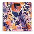 Hand Drawn Floral Pattern Scale for Body Weight Anti-Slip Tempered Glass Digital Bathroom Scales Clear LCD Display Weighing Scale Safe Rounded Corners Smart Scales