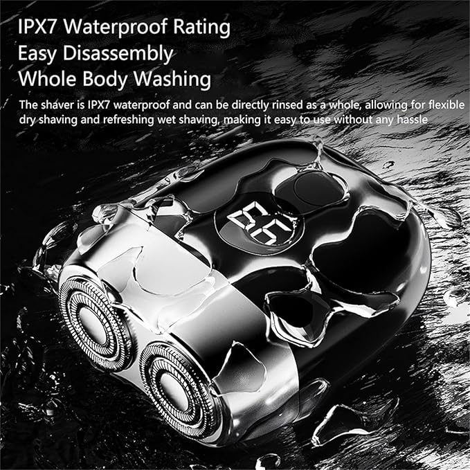Electric Mini Shaver Pockets Razor Trimmer for Men Portable Wet and Dry Cordless Rechargeable Shaver Waterproof IPX7 Suitable for Travel Car Home Office Use (Blue)