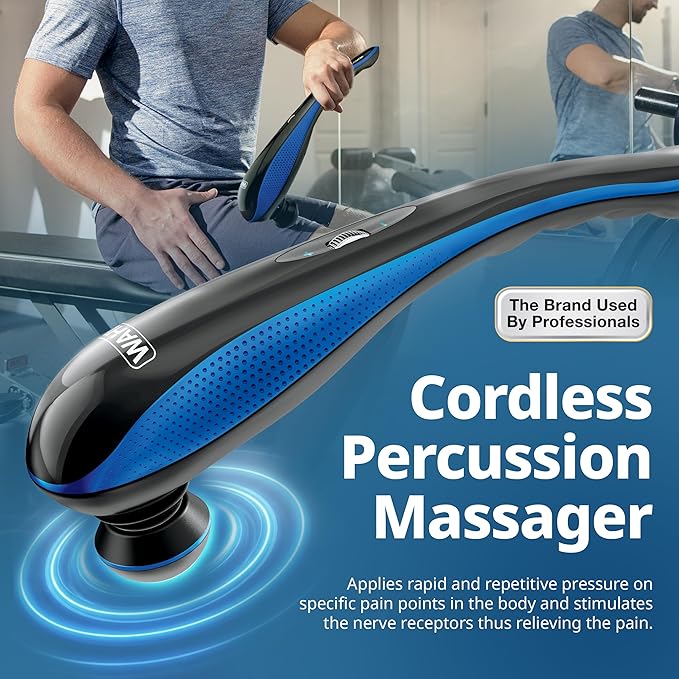 Wahl Lithium-Ion Deep Tissue Percussion Handheld Massager for Muscles Back Neck Shoulder Pain Relief Cordless Adjustable Intensity Long Battery Life FSA Eligible Model 4232