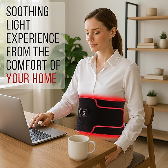 LuminousRLT Red Light Shoulder Wrap – Flexible LED Light Device with Red &amp Near-Infrared LEDs (660nm &amp 850nm) 84 LEDs Auto Shut-Off Adjustable Fit
