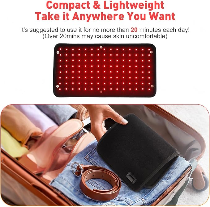 Red Light Therapy Belt for Pain Relief Infrared Light Therapy for Body Wearable Wrap with Timer for Back Shoulder Waist Muscle Pain ReliefReduce Inflammation and Joint Pain
