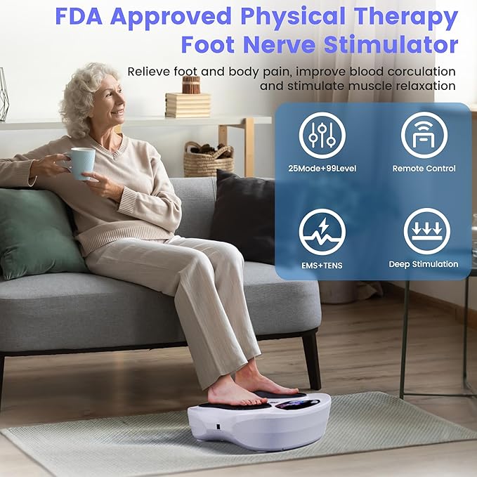 Creliver Foot Nerve Stimulator Pro+ EMS Foot Massager for Neuropathy Pain Relief for Feet Leg Massager forCirculation TENS Unit Muscle Stimulator Gifts for Women Men