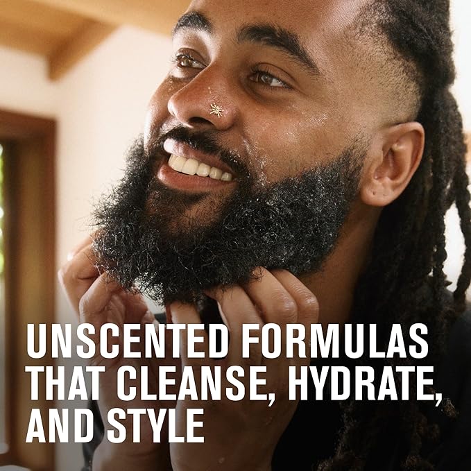 Every Man Jack Unscented Beard Bundle - Fragrance Free for Sensitive Skin - Contains (1) each of Beard &amp Face Wash Beard Butter and Beard Oil