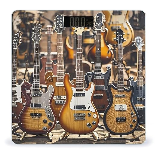 Guitar Bass Music Musical Instruments Scale for Body Weight Highly Accurate Digital Bathroom Body Scale Digital Bathroom Scales for People Anti-Slip Large LCD Display Smart Scales