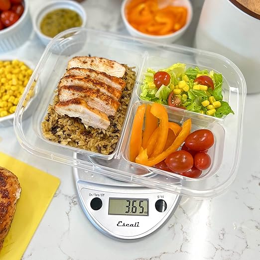 Escali Primo Digital Food Scale Multi-Functional Kitchen Scale and Baking Scale for Precise Weight Measuring and Portion Control 8.5 x 6 x 1.5 inches Chrome