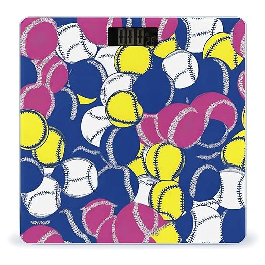 Colorful Softball Scale for Body Weight Highly Accurate Digital Bathroom Body Scale Digital Bathroom Scales for People Anti-Slip Large LCD Display Smart Scales