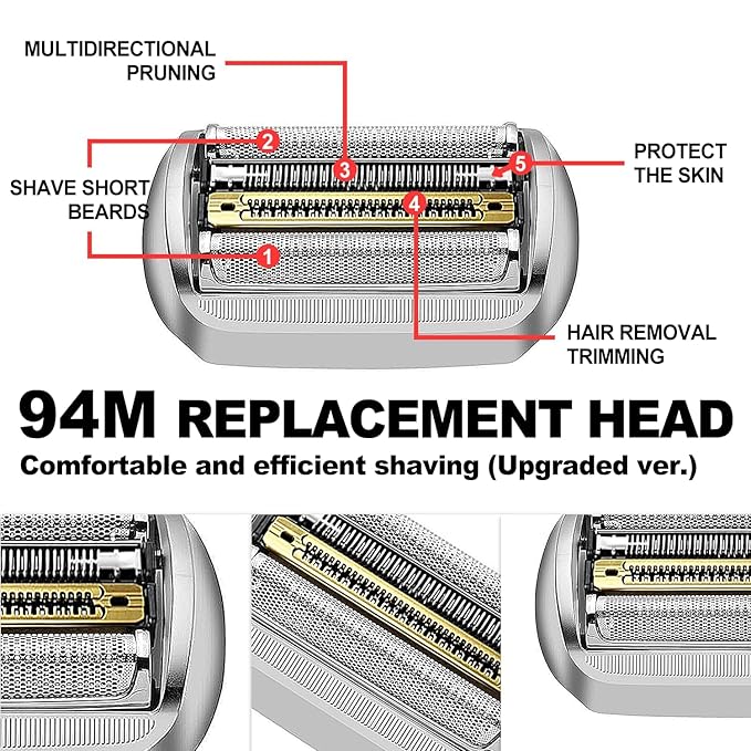 Series 9 Pro 94M Electric Replacement Shaver Head Accessories Shaver Compatible with Braun Series 9 Pro Electric Razors 9290cc 9291cc 9370cc 9376cc 9293s 9260s 9295cc 9385cc(Upgraded ver.)
