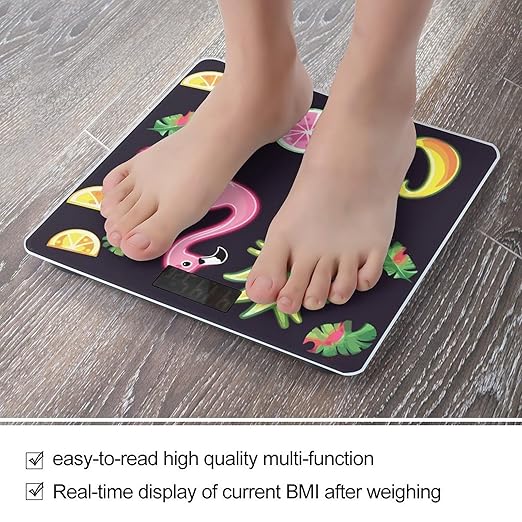 Pineapple Banana Flamingo Weight Scale Digital Electronic Scales Bathroom Scale Larg LCD Backlight Display High Precisio MeasurementsTempered Glass