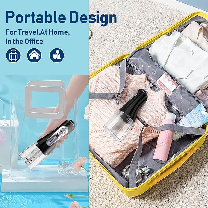 NBGRLVS Water Dental Flosser for Teeth Pick Cleaning Cordless - 6 Adjustable Modes320ML Portable &amp Rechargeable IPX7 Waterproof Powerful Oral Irrigator Cleaner Picks for Home Travel