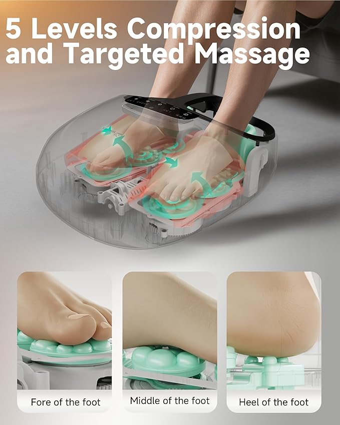 Snailax Shiatsu Foot Massager Plantar Fasciitis NeuropathyFeet Massage Machine with HeatKneadingRollingScratchRemote ControlFeet Warmer/Heater