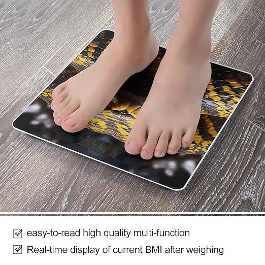 Yellow Snake Bathroom Scale Weight Scale for Body WeightHighly Accurate Digital Weighing Machine Clear LED Display Digital Bathroom Body Scale 400lb/182kg
