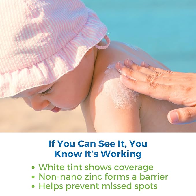 Waxhead Baby Sunscreen SPF 35 25% Non-Nano Zinc Oxide Mineral Sunscreen for Babies Infants &amp Toddlers Kids Sunblock Face and Body Lotion Tear-Free Reef-Safe (4 oz)