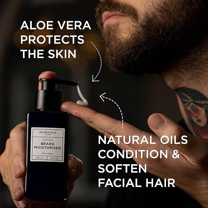 Murdock London Lightweight Beard Moisturizer For Men – Hydrating Beard Softener for Men &amp Skin Comfort – Clean Label Moisturizer for Daily Use Reduce Flakiness &amp Irritation (5.1 FL OZ)