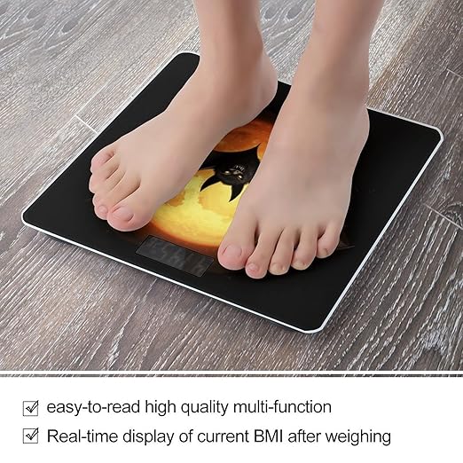 Halloween Bat Weight Scale Digital Electronic Scales Bathroom Scale Larg LCD Backlight Display High Precision MeasurementsTempered Glass