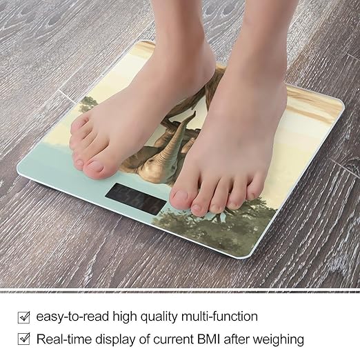 Digital Bathroom Scale for Body Weight Scale with Bright LCD Display High Accuracy Step-On Technology Auto On/Off Little Elephant on Tree Digital Scales 400 Lbs /180kg