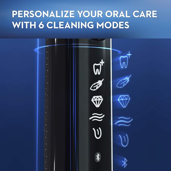 Oral-B GENIUS X Electric Toothbrush with 3 Oral-B Replacement Brush Heads and Toothbrush Case Black