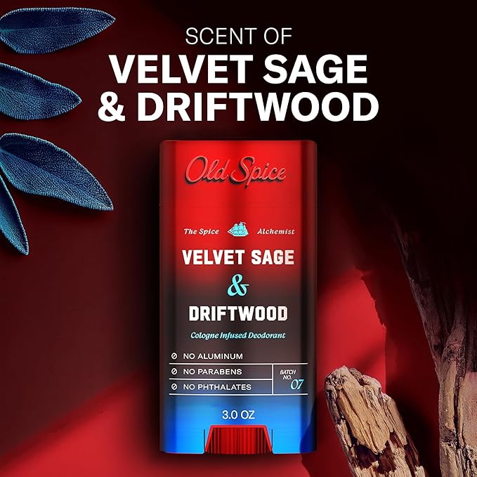 Old Spice The Spice Alchemist Collection Body Wash + Aluminum Free Deodorant Bundle for Men Velvet Sage + Drift Wood Scent 24/7 Cologne Infused Scent No Trade Off Formula 20 oz &amp 3 oz (Pack of
