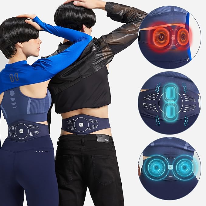Master Massage Portable Heating Pad Heated Belt for Lower Back Pain Relief with Heat Vibration Massage