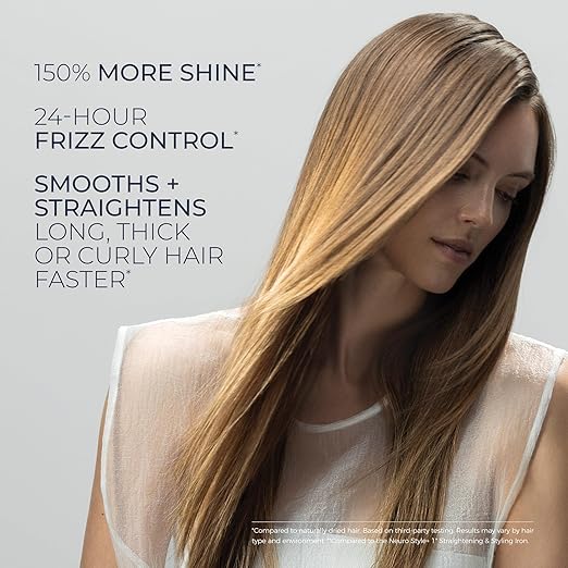 Neuro by Paul Mitchell Smooth+ 1.75 Ceramic Straightening &amp Styling Iron Travel Flat Iron Dual Voltage for Worldwide Use Extra-Wide Plate Size for Faster Styling