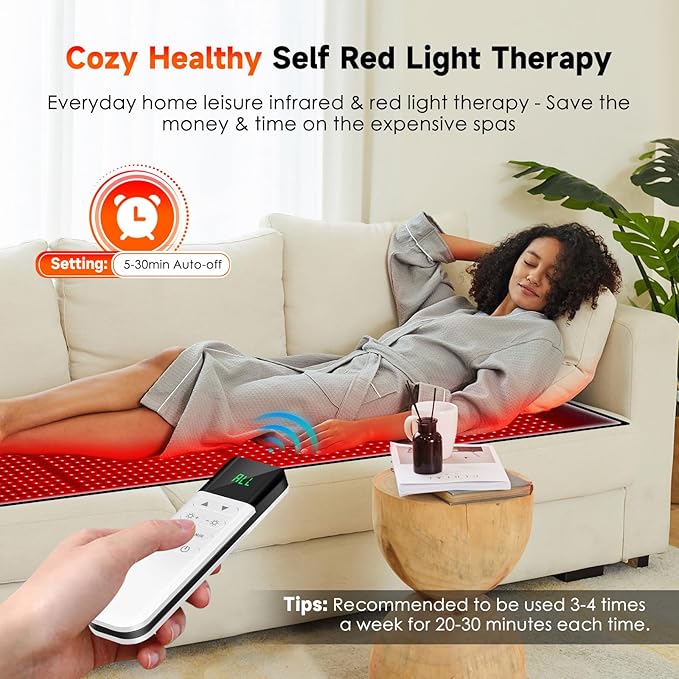 Red Light Therapy for Body: Red Light Therapy Mat 1440 LEDs Infrared Light Therapy Pad 660nm Red Light Therapy Blanket 850nm Near Infrared Light Therapy Device Large Pads for Full Body Pain Relief