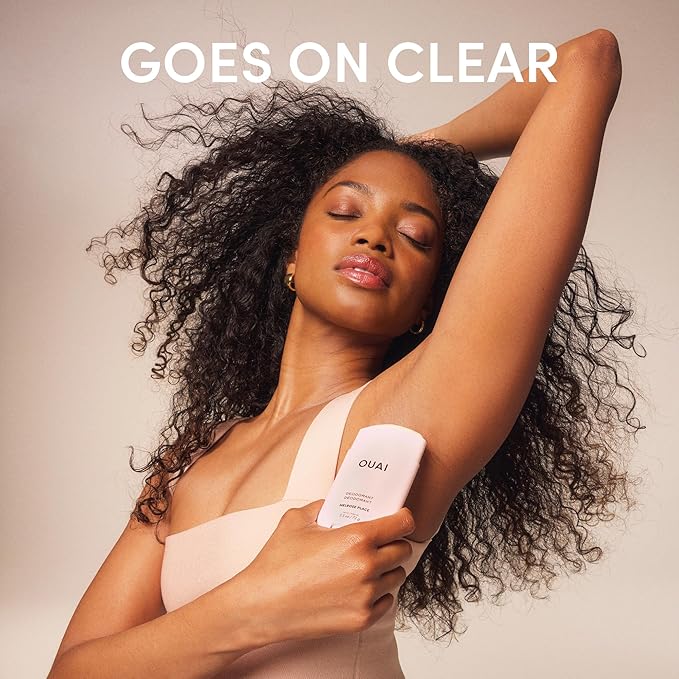 OUAI Aluminum Free Deodorant - Women's Deodorant with 24-Hour Odor Control &amp Invisible Application - Enriched with Notes of Rose Berry Lychee &amp Pink Peppercorn - Melrose Place (2.5 oz)