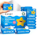 Fomin Mini Hand Sanitizer Wipes 30 Pack (8 Count) - Fragrance Free Mini Wet Wipe - pH Balanced Biodegradable Antibacterial On the Go Hand Sanitizing Wipes - Hypoallergenic Plant-Based Travel Wipe