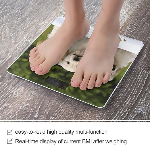 Golden Retriever Puppies Bathroom ScaleHighly Accurate Digital Weighing Machine for People Bright LED Display Weight Scale for The Aldult Home Use