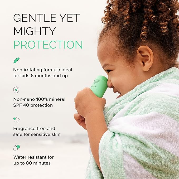 MDSolarSciences Mineral KidStick SPF 40 | Gentle Sunscreen Stick for Kids | Zinc Oxide Vitamins C &amp E | Easy Glide On Broad-Spectrum Fragrance-Free Mess-Free Sun Protection | 0.6 oz
