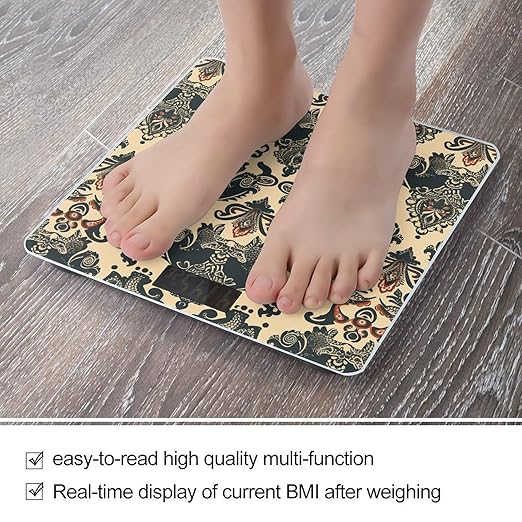 Asian Elephants Bathroom Scale for Body Weight Bathroom Digital Electronic Weighing Scale with Back Lit LED Display Sturdy Tempered Glass Weight Watchers Scales 400lb