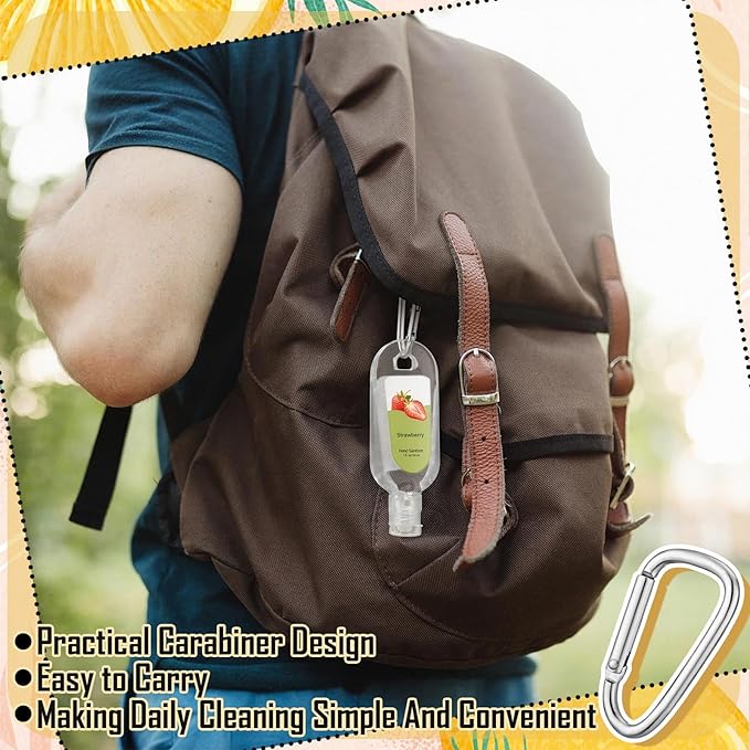 24 Pack Scented Hand Sanitizers Keychain Gift Mini Hand Sanitizer Bulk 1 oz Travel Size Sanitizer Keychain Set Thank You Gift for Teacher Nurse Coworker Graduation Party Favors Treat Goodie Bags