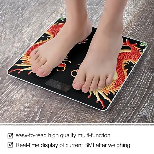 Women's Fashion Automatic Switch Digital Bathroom Weighing Scale Smart Scale Floral Chinese Japanese Dragon Flower
