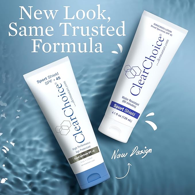 Clear Choice Sunscreen for Face SPF 45 Oil Free Sunblock &amp Light Moisturizer with Zinc Oxide Reef-Safe Broad Spectrum Water-Resistant No White Cast Dermatologist Recommended 4oz