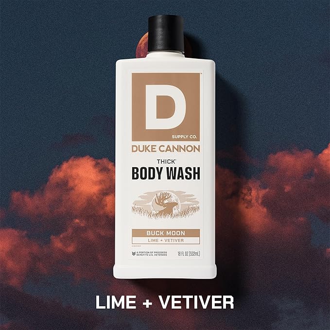 Duke Cannon Thick High Viscosity Body Wash - Buck Moon 17.5 oz Vetiver &amp Oakmoss Scent Mineral Enriched Paraben &amp Sulfate Free (3 Pack)