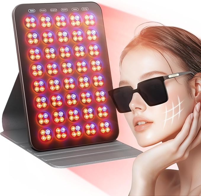 INTEO Red Light Therapy for Face and Body Portable Red Light Therapy with Protective Goggles 850nm Infrared Red Light Therapy with 6 Modes